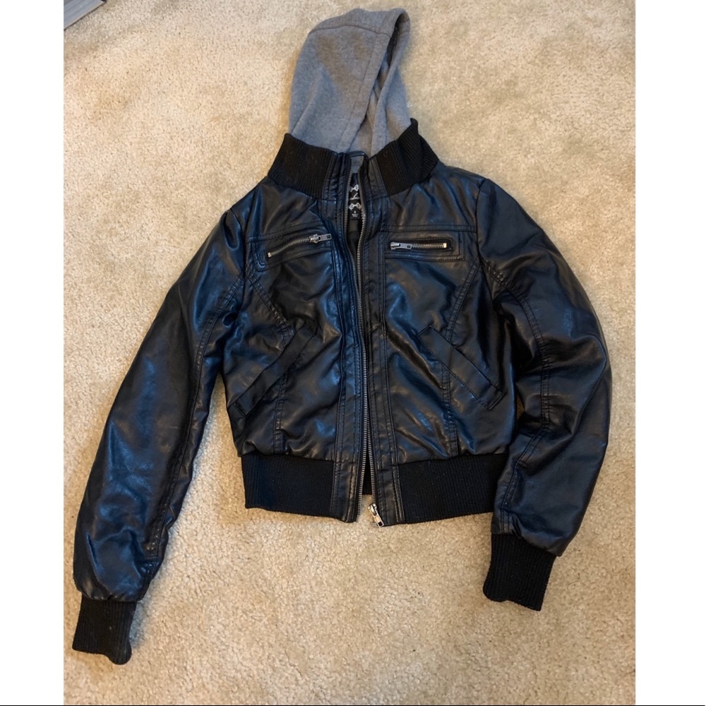 Black faux leather jacket